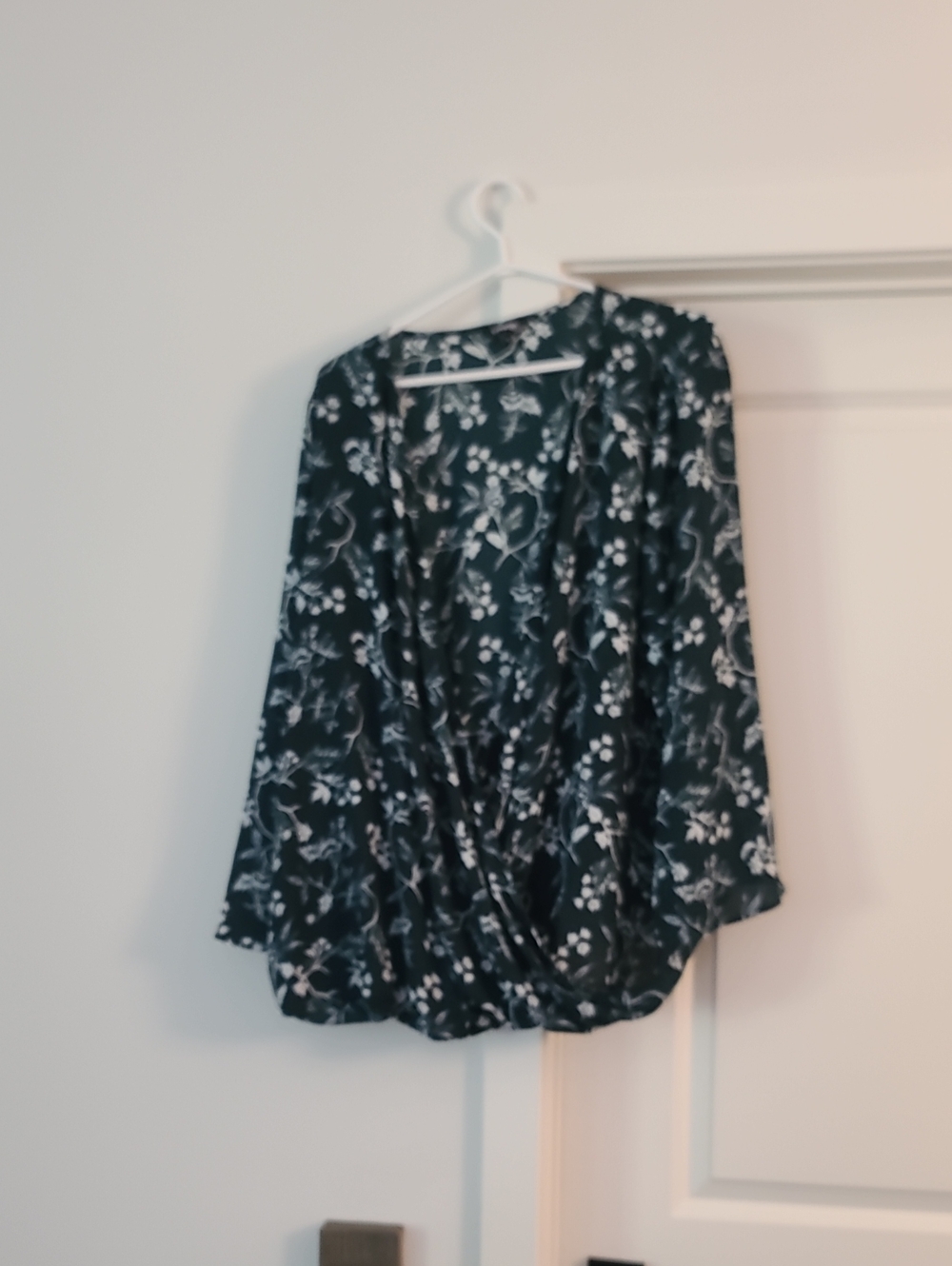George Black Floral Wrap-Style Tunic